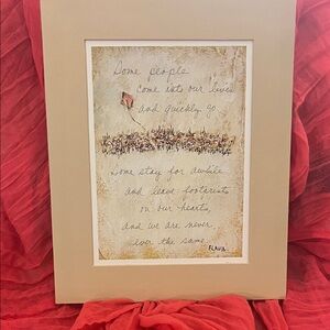 Flavaia Inspirational Mixed Media Art with Cream and Red “Some people … “